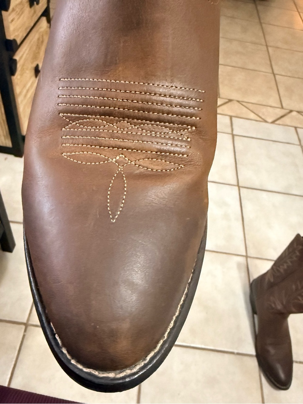 Ariat Women's Brown Heritage Western Round Toe Leather Heeled  Distressed Boots - Picture 7 of 15